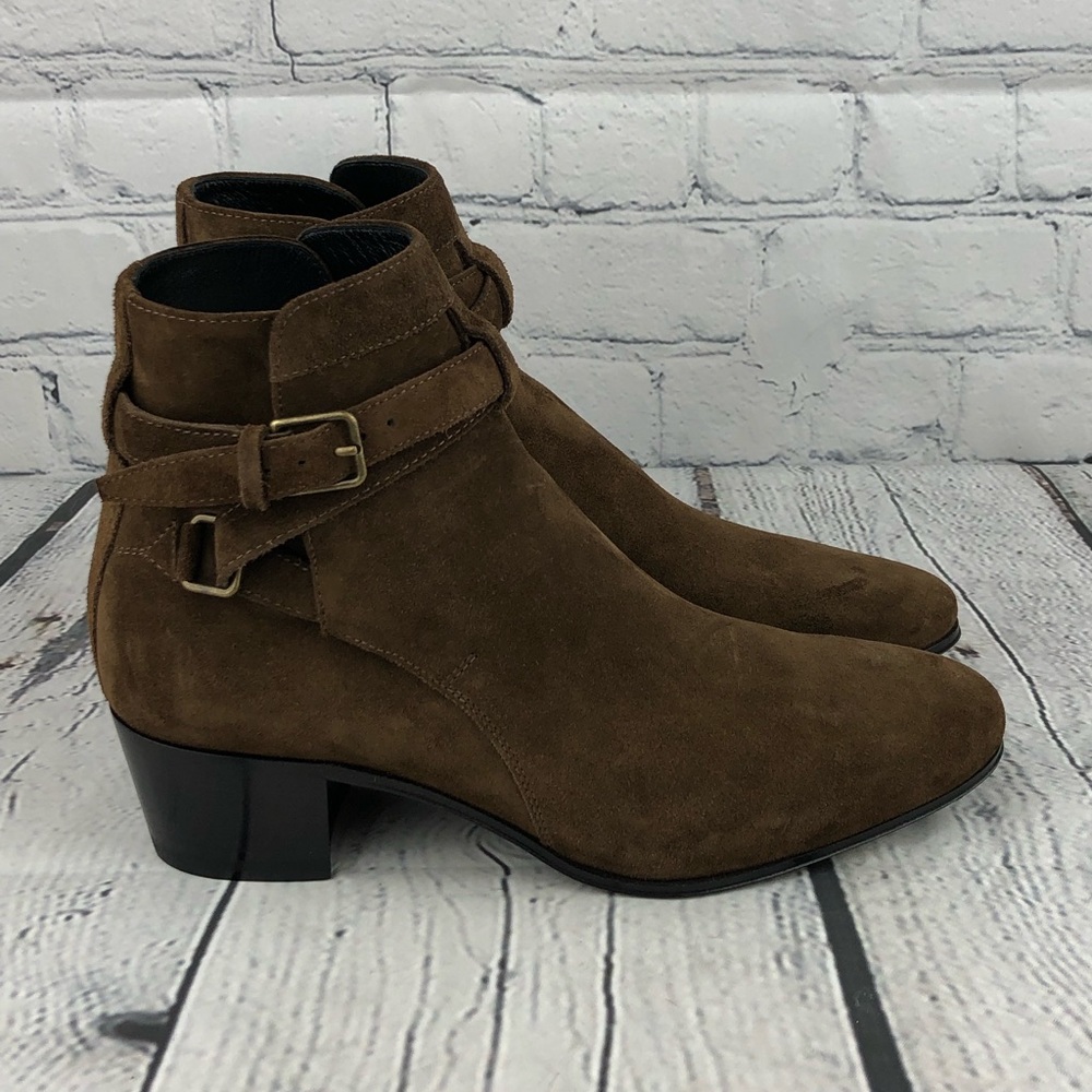 Saint Laurent, Brown Suede Ankle Boots, EU 35.5 - Picture 3 of 10